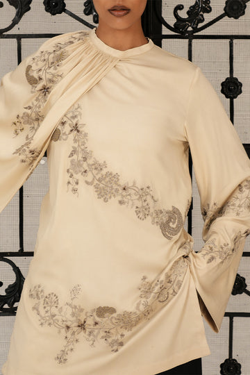 Raya Draped Hand Embroidered Shirt & Trouser Set (Women)